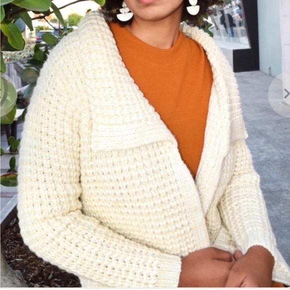 dRA Los Angeles Anthropologie Graham Chunky Knit Long Waffle Cardigan - Picture 10 of 10